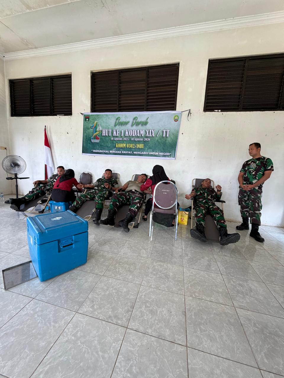 DONOR DARAH KODIM 0302/INHU DI KORAMIL 02 KUANTAN TENGAH SELASA 4 AGUSTUS 2026 DALAM RANGKA HUT KE-1 KODAM XIX TUANKU TAMBUSAI